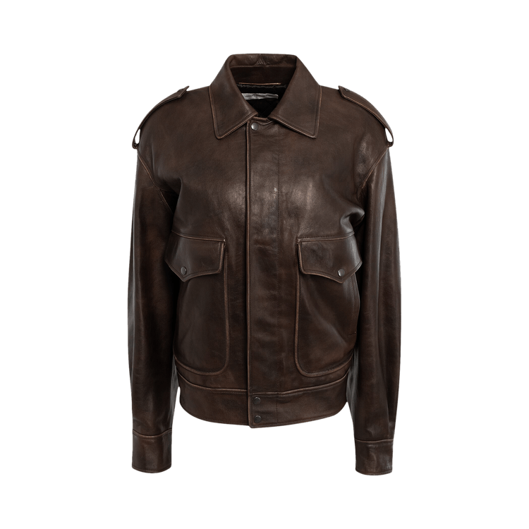 Saint Laurent Flight Overshirt Jacket "Bark Brown/Bitume"