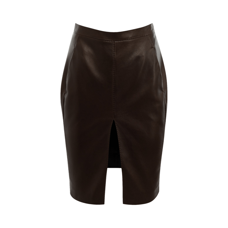 Saint Laurent Skirt With Pockets Details "Marron Fonce"