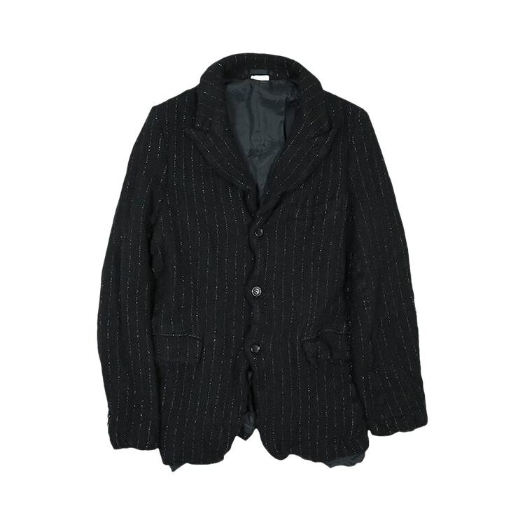 Comme des Garçons Homme Plus Lamé Stripe Jacket "Black/Silver"
