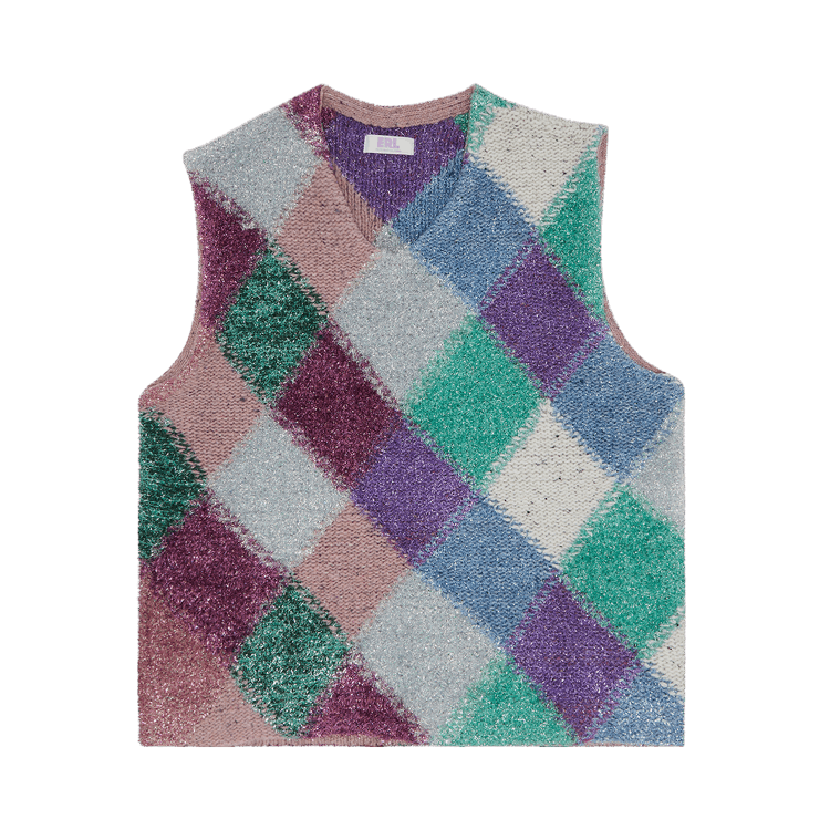 ERL Argyle Glitter Boxy Vest "Multicolor"