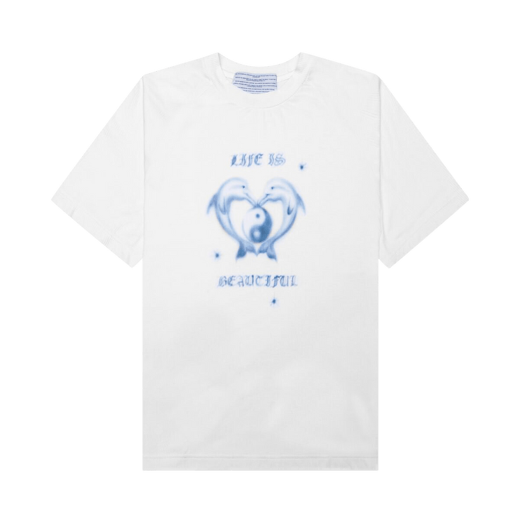 Jungles Life Is Beautiful Ribbed Raglan Tee "White Rib"