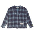 Advisory Board Crystals Shaggy Beavercheck Cardigan "Blue"