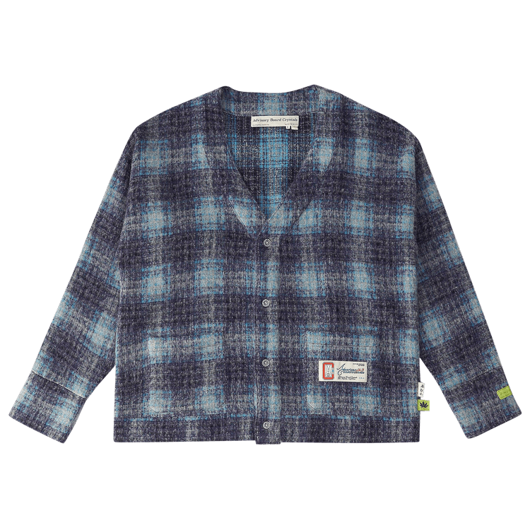 Advisory Board Crystals Shaggy Beavercheck Cardigan "Blue"