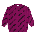 Balenciaga All Over Logo Sweatshirt "Fuchsia/Black"