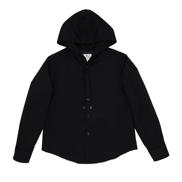 Courrèges Hooded Light Twill Shirt "Black"