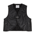 Courrèges Ellipse Leather Vest "Black"