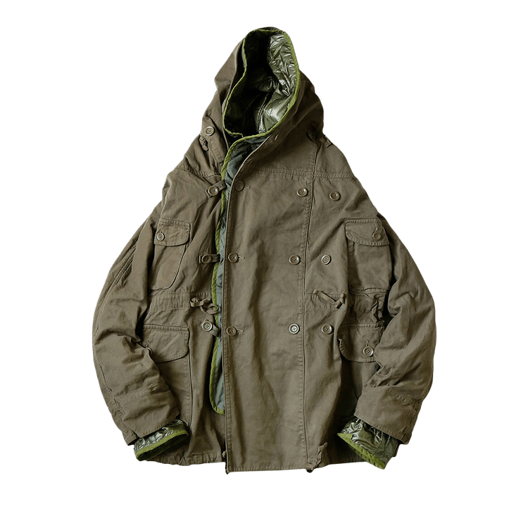 Kapital Nylon Quilting Lining Ring Coat "Khaki"