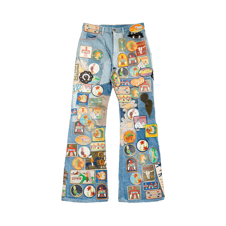 Kapital Denim Flare Pants "Indigo Processing"