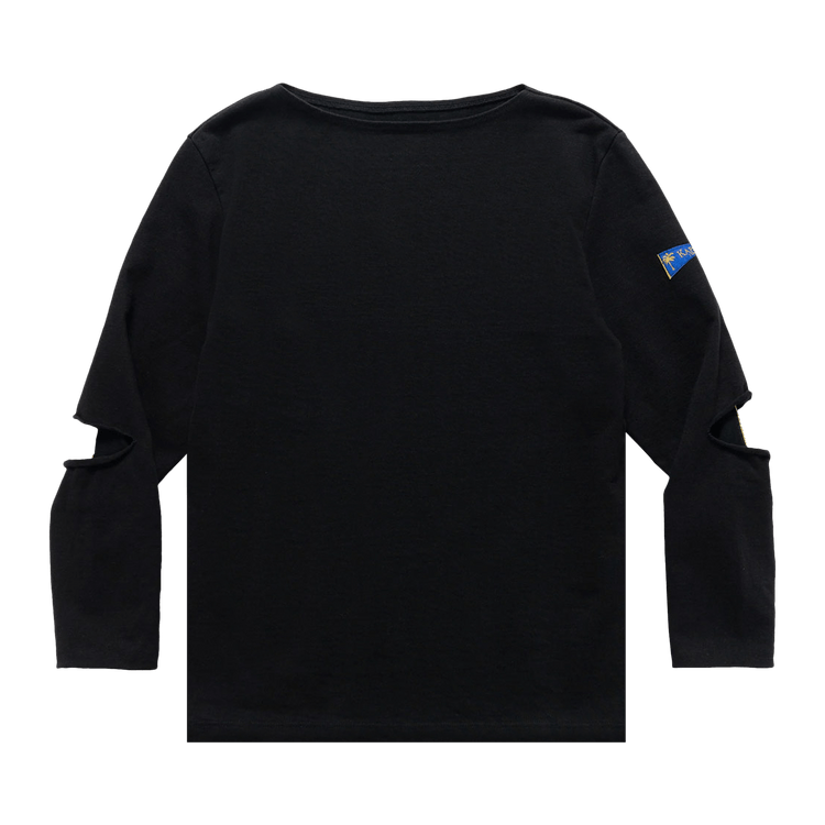 Kapital Elbow Rip Boatneck Long-Sleeve T-Shirt "Black"