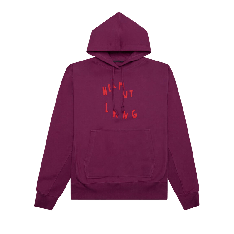 Helmut Lang Scribble Logo Hoodie "Raspberry"