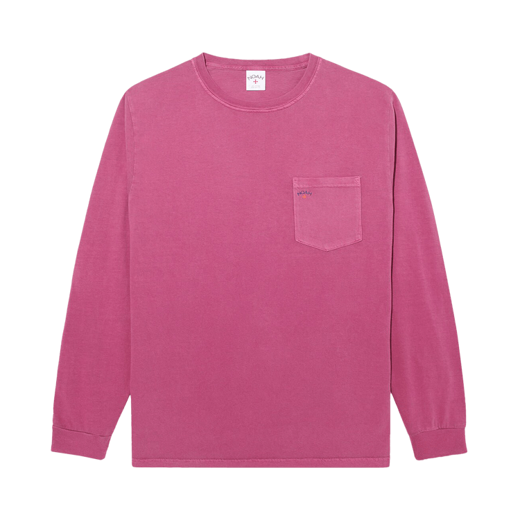 Noah Long-Sleeve Core Logo Pocket Tee "Raspberry"