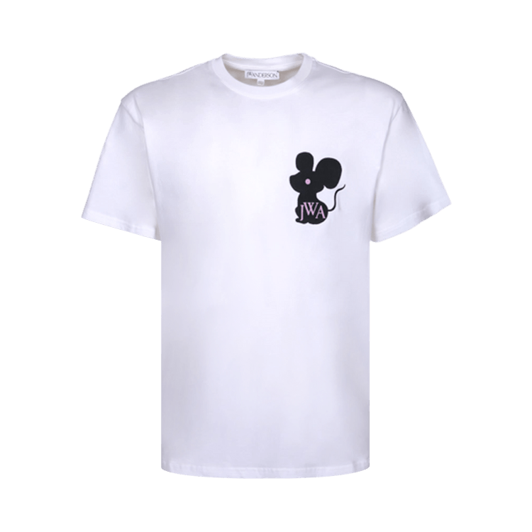 JW Anderson Mouse Embroidered Logo T-Shirt "White"