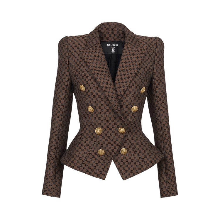 Balmain Mini Monogram Jacquard Jacket "Brown"