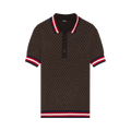 Balmain Monogram Pattern Merino Polo Shirt "Brown"