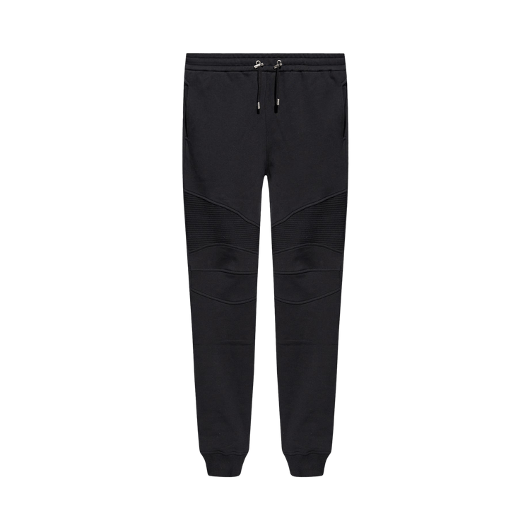 Balmain Ribbed Flock Sweatpants "Black"