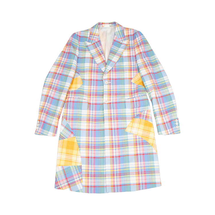 Comme des Garçons Other Plaid Patterns Wool Coat "Blue/Yellow"