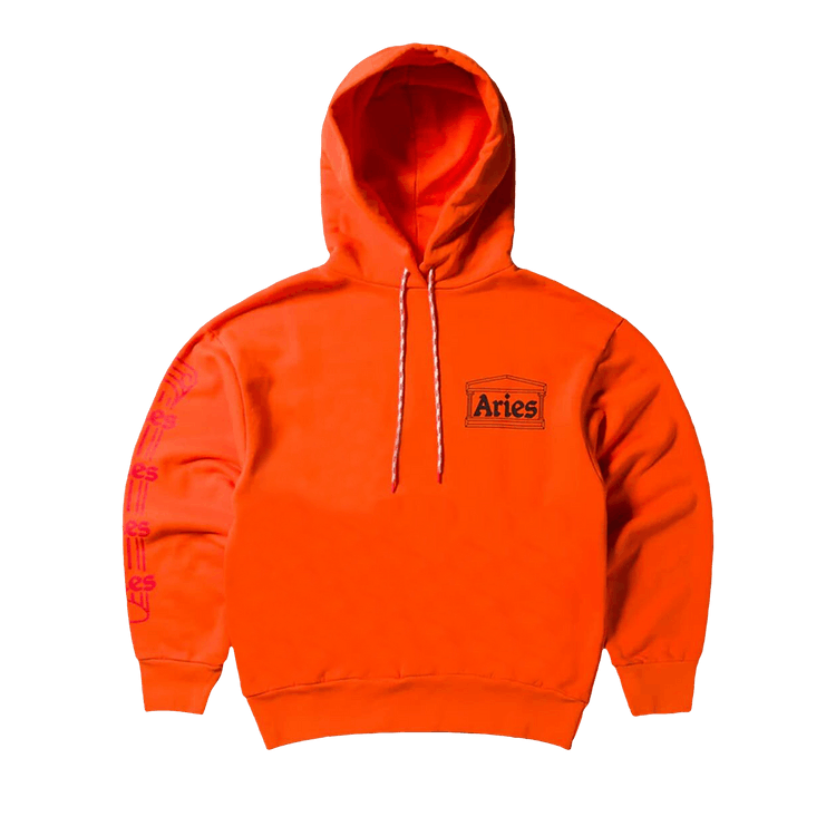 Aries Logo Print Hoodie "Orange"