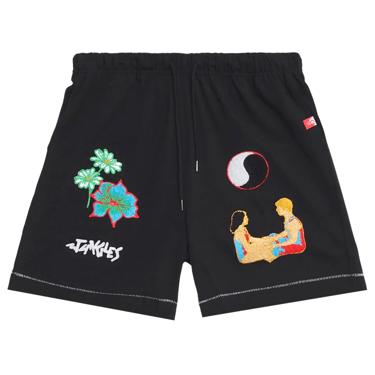 Jungles Connection Chenille Embroidered Shorts "Black"