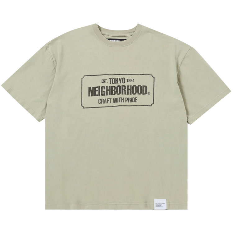Neighborhood Sulfur Dye Crewneck Shot-Sleeve Tee "Sand"