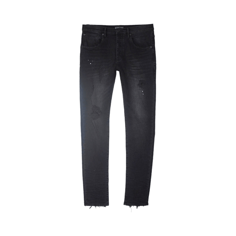 PURPLE BRAND Resin Repair Mid Rise Slim Jean "Black"