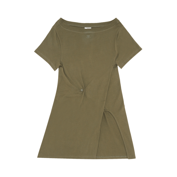 Courrèges Boat Neck Body Mini Dress "Camouflage"