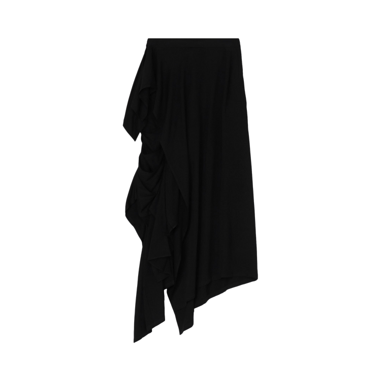 Yohji Yamamoto Pleated Asymmetrical Skirt "Black"