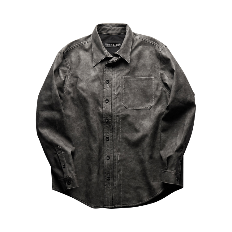Y/Project Hook And Eye Leather Shirt "Grey"