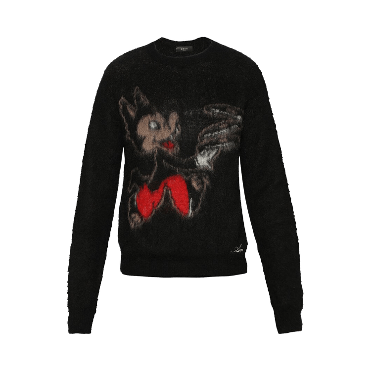 Amiri Brushed Mohair Record Wolf Crew "Black"