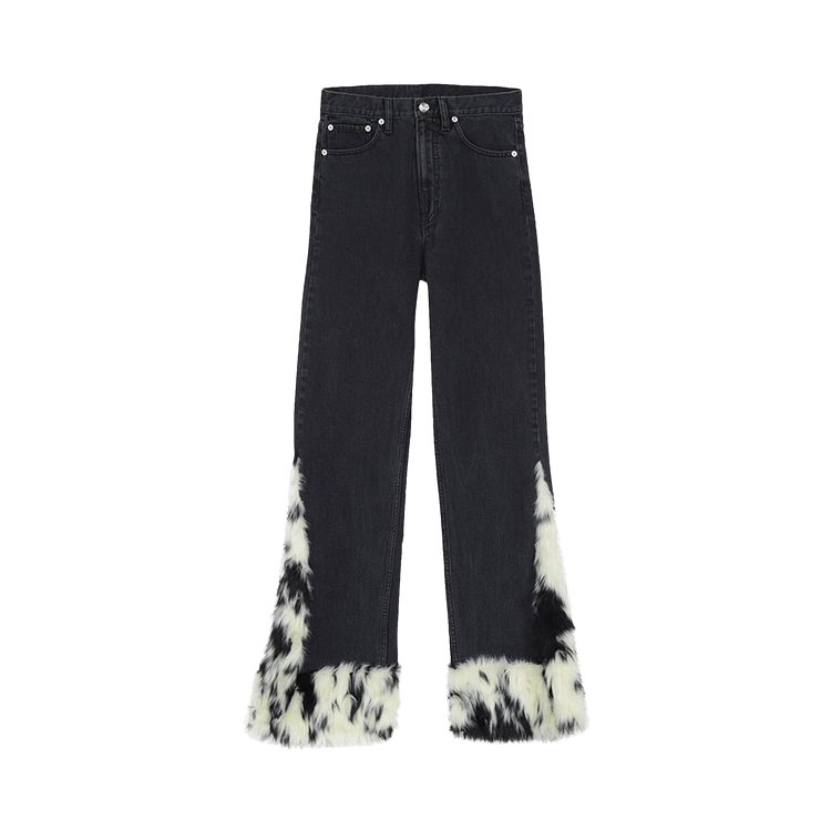BLUEMARBLE Faux Fur Denim Pants "Grey Grey"