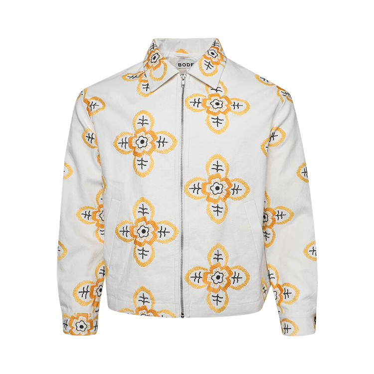 Bode Embroidered Buttercup Jacket "Ecru/Multicolor"