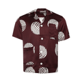 Bode Lattice Sphere Short-Sleeve Shirt "Burgundy"