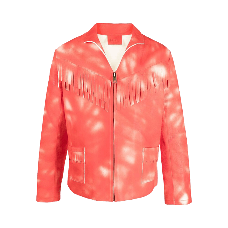 ERL Dyed Suede Leather Jacket "Red"