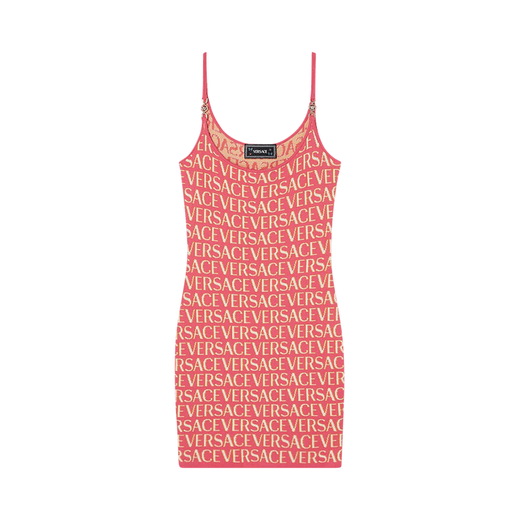 Versace Monogram Knit Mini Dress "Fuchsia Pink"