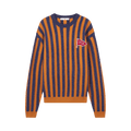 Maison Kitsuné Striped Comfort Sweater "Ink Blue/Mustard Stripes"