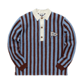 Maison Kitsuné Striped Comfort Polo Shirt "Sky Blue/Hazelnut Sripes"