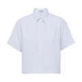 Prada Short-Sleeved Oxford Shirt "White/Bright Blue"