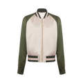 Balmain Signature Satin Bomber "Ivory/Khaki"