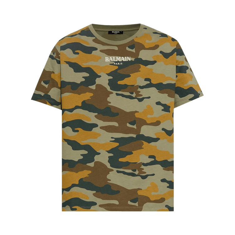 Balmain Camouflage Print T-Shirt "Multicolor/Khaki"