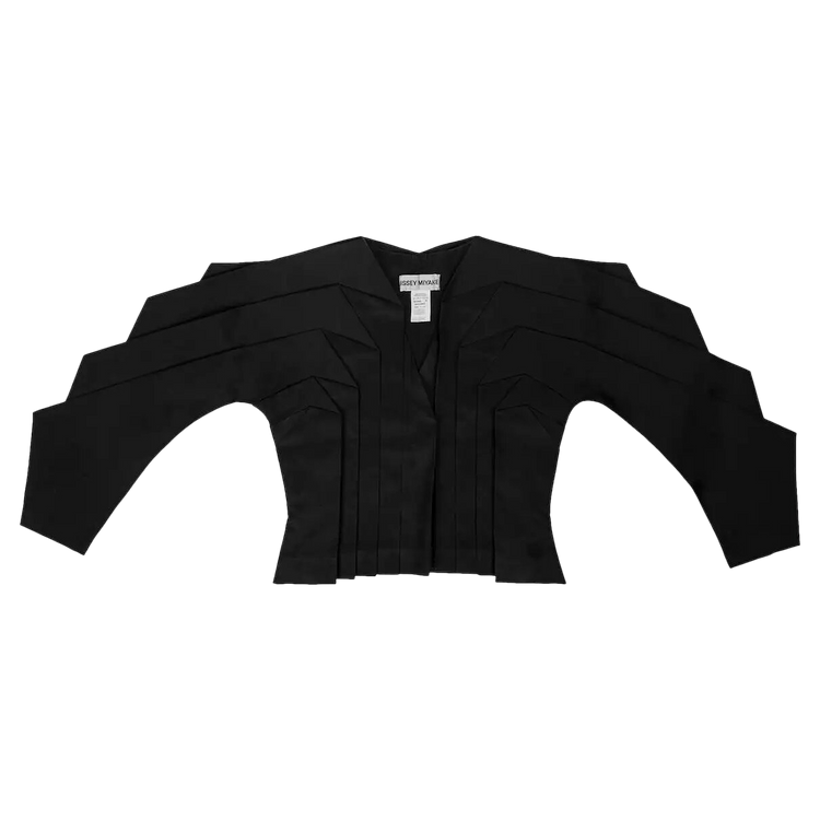 Vintage Issey Miyake Dinosaur Sleeve Pleated Jacket "Black"