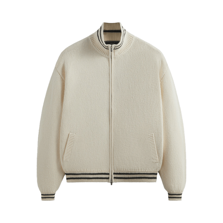Kith Wyona Full Zip Varsity Sweater "Sandrift"