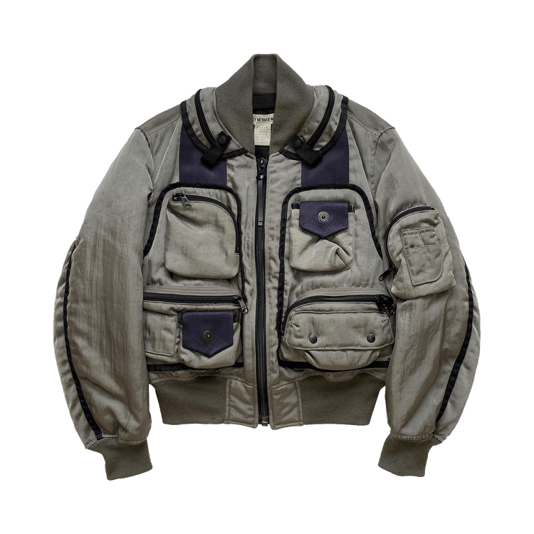 Vintage Issey Miyake Parachute Cargo MA-1 Bomber Jacket "Green"
