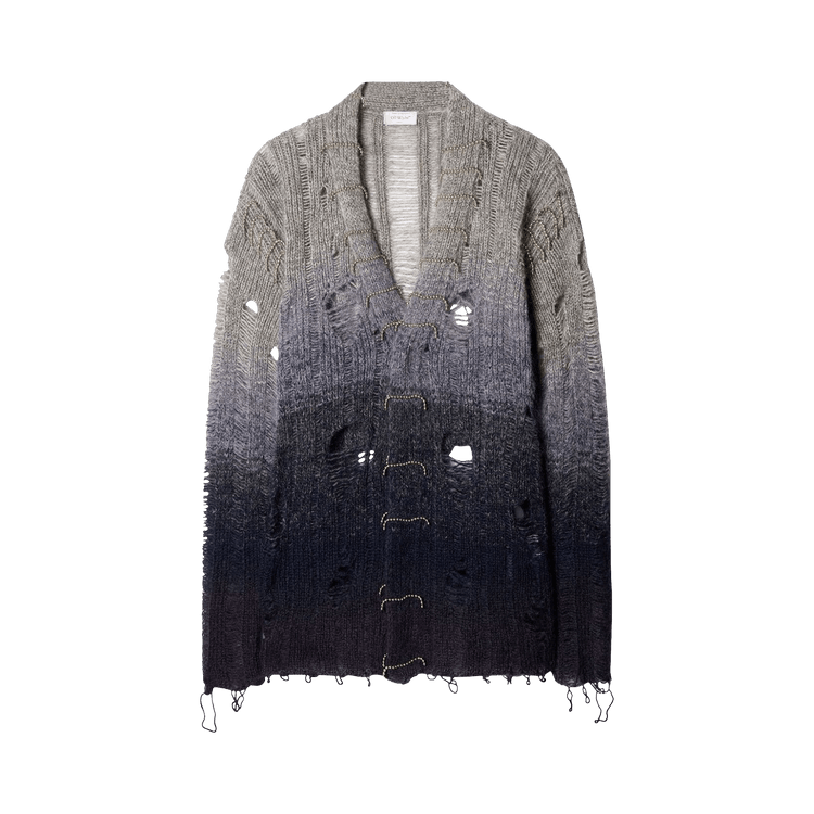 Off-White Distressed Mohair Cardigan "Light Grey"