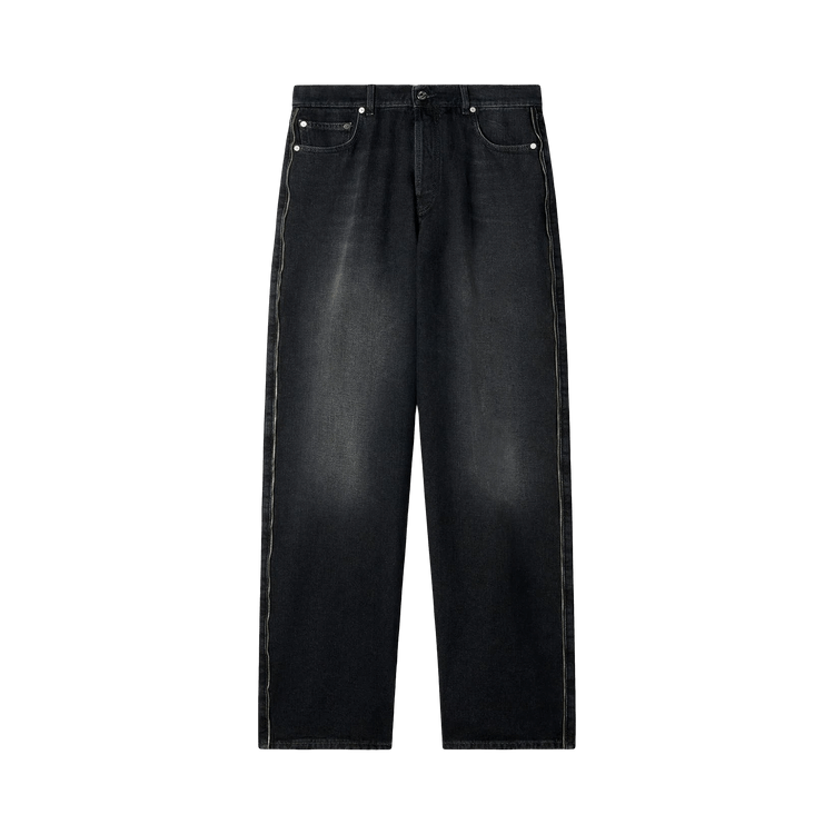 Off-White Zip Trim Loose Fit Jeans "Grey"