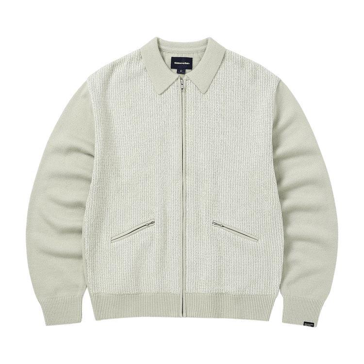 thisisneverthat Velvet Knit Zip Polo "Ivory"