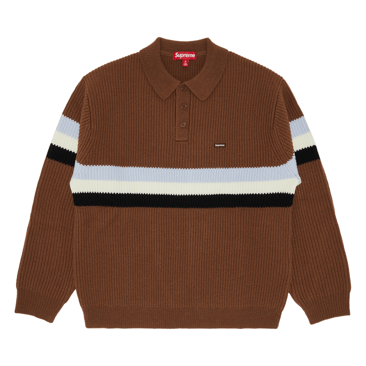 Supreme Small Box Polo Sweater "Dark Brown"