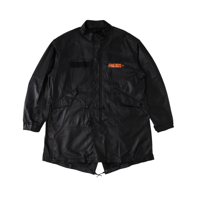 Vlone V Print Mods Coat "Black/Orange"