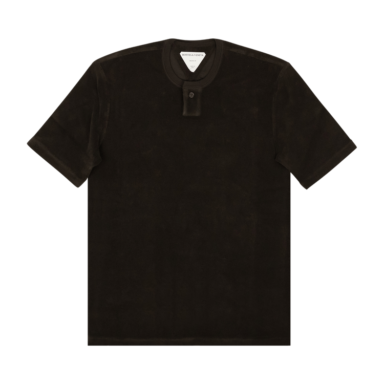 Bottega Veneta Terry Henley Short-Sleeve T-Shirt "Brown"