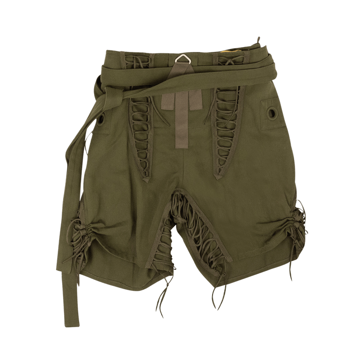 Saint Laurent Laced Panel Shorts "Green"