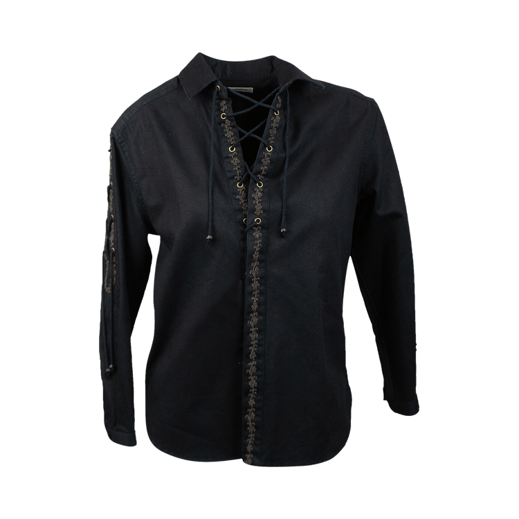Saint Laurent Lace Up Shirt "Black"