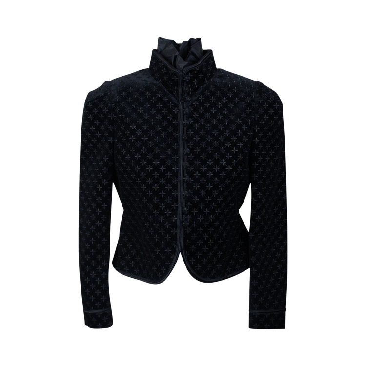 Saint Laurent Embroidered Cropped Jacket "Black"